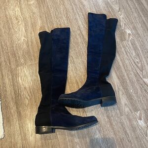 Stuart Weitzman suede boots in navy